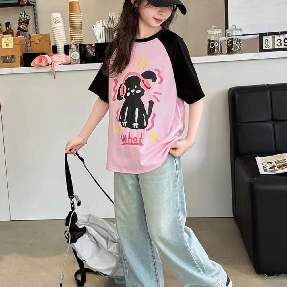 Set Girls Puppy What Tee
