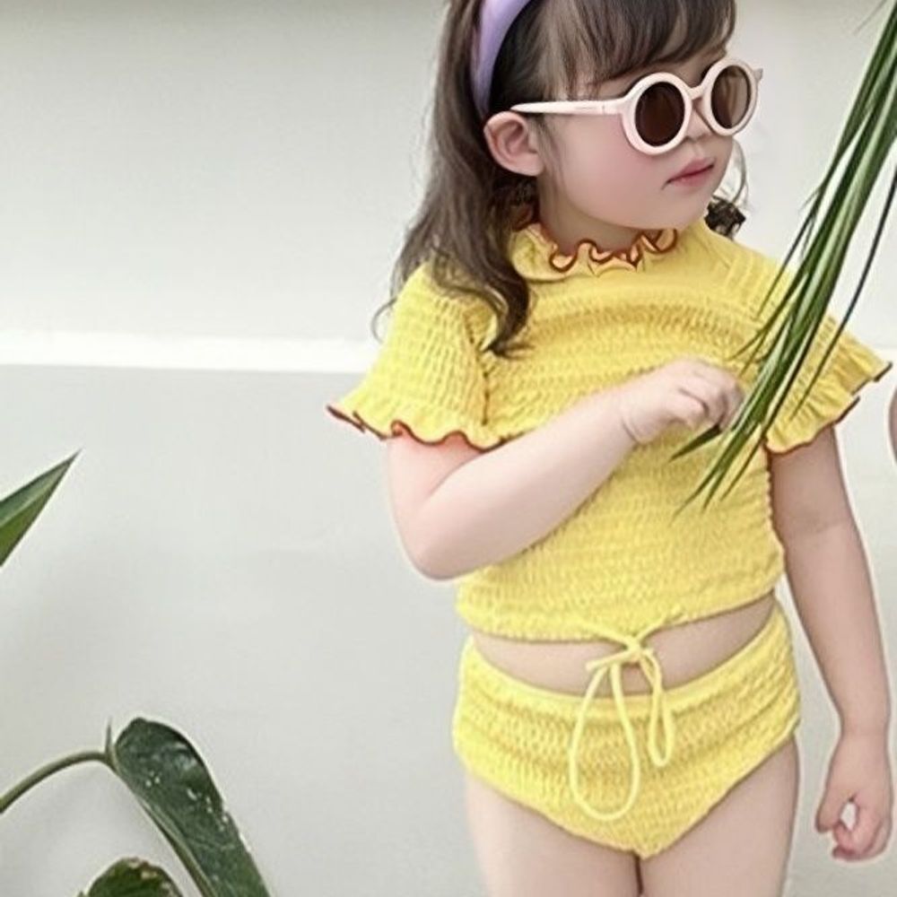 Swimwear Wrinkle Wave Bottom Rope - Baju