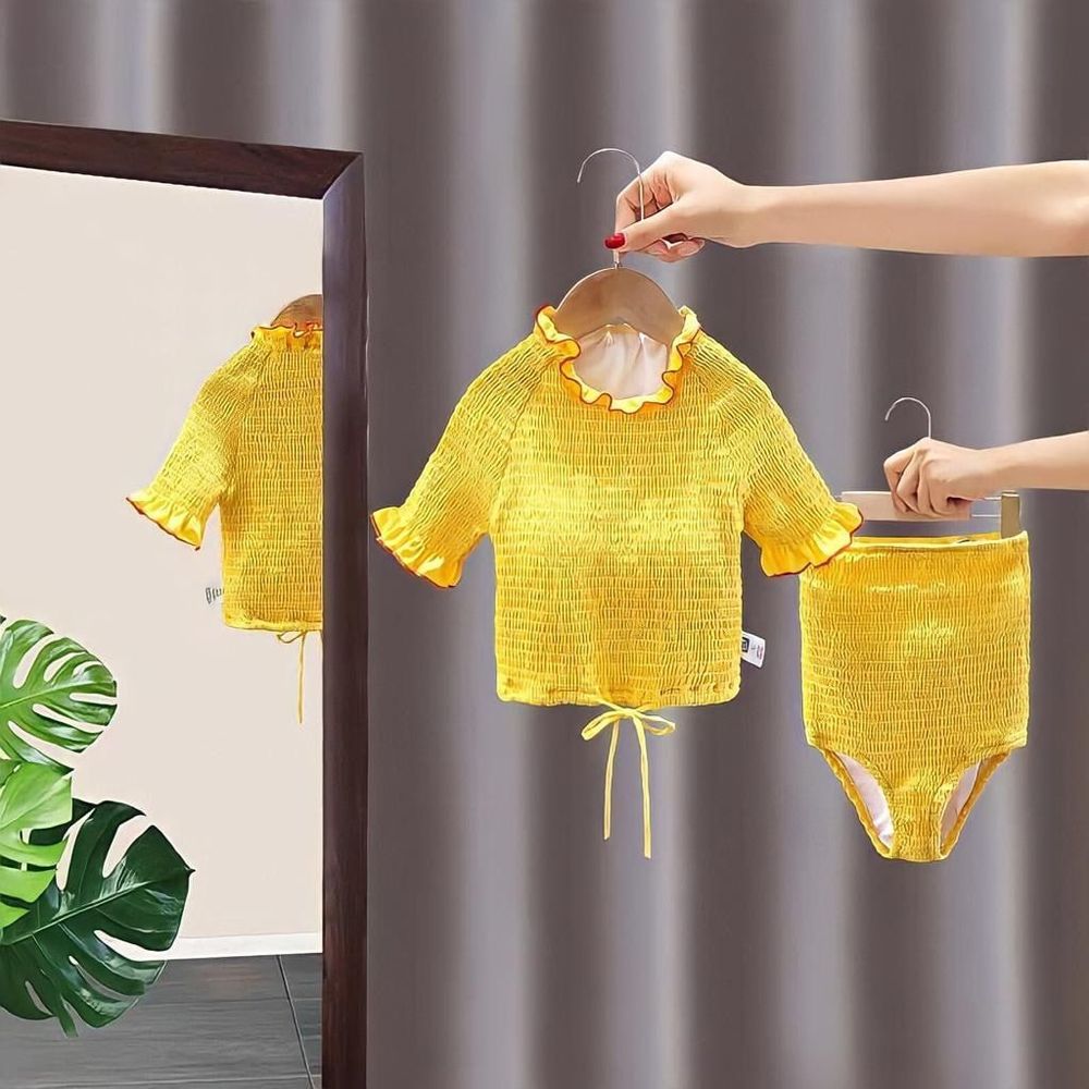 Swimwear Wrinkle Wave Bottom Rope - Baju