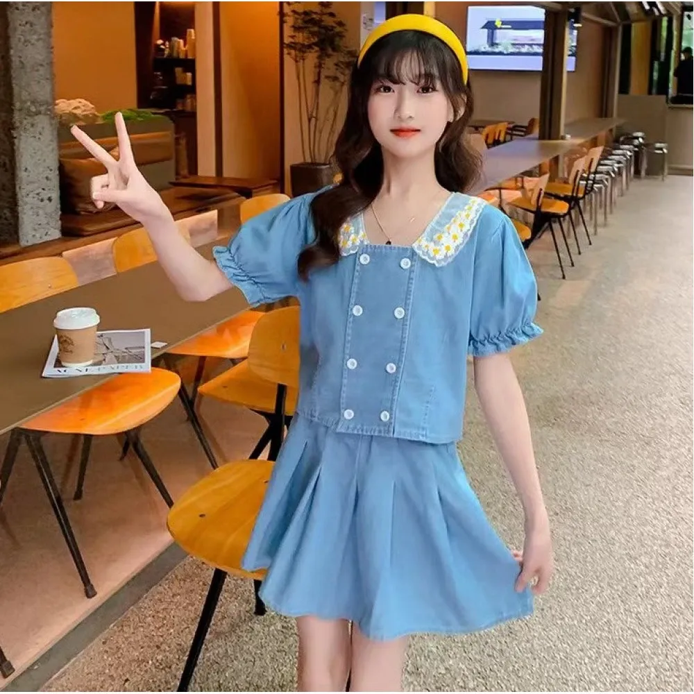 Set Girls Turn Buttoned Daisy Denim