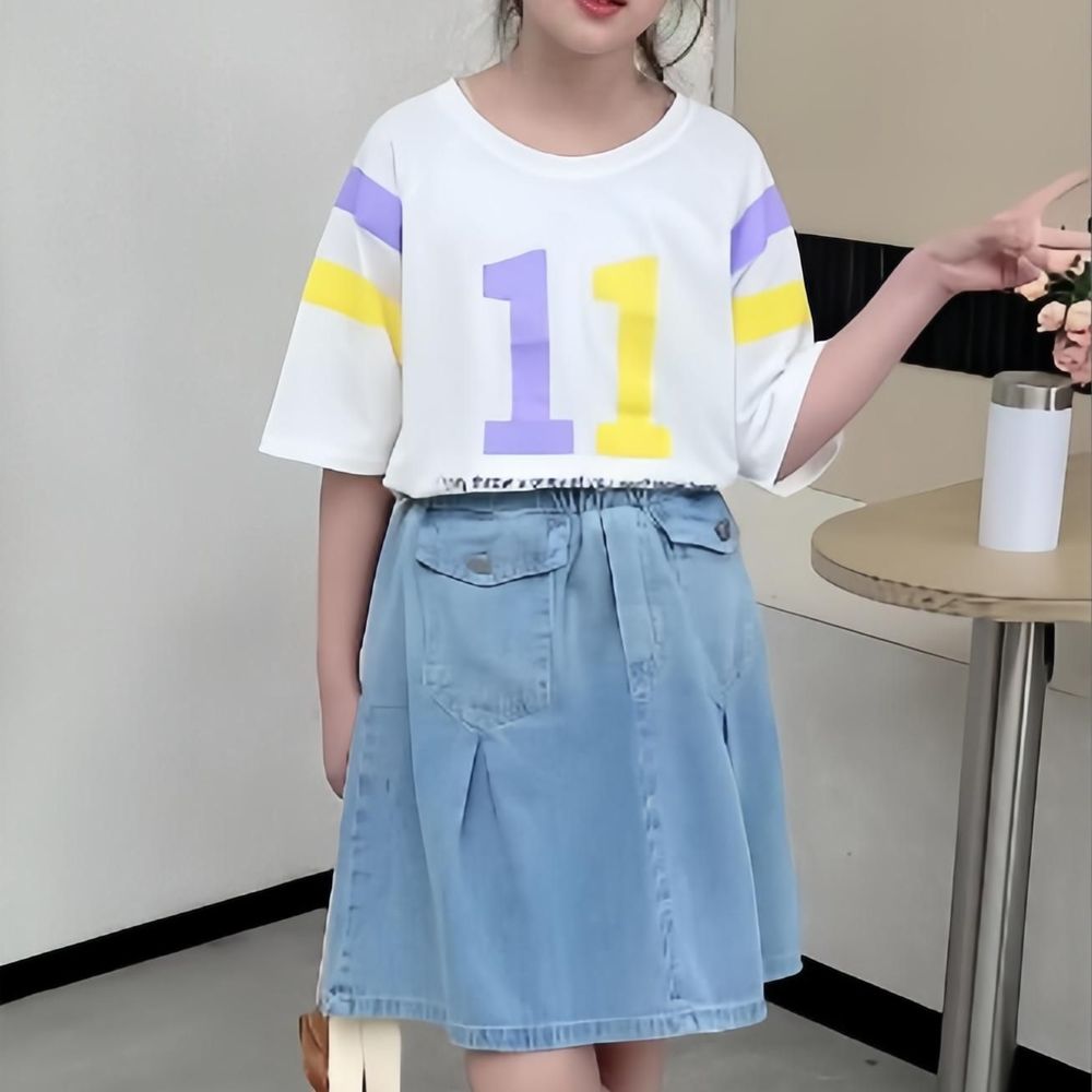 Set Girls Denim Casual Ensemble