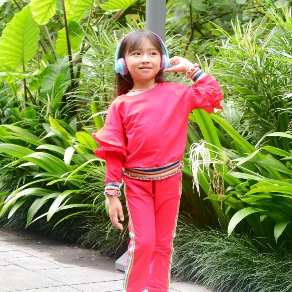 Set Girls Sporty Trendy Rainbow Red