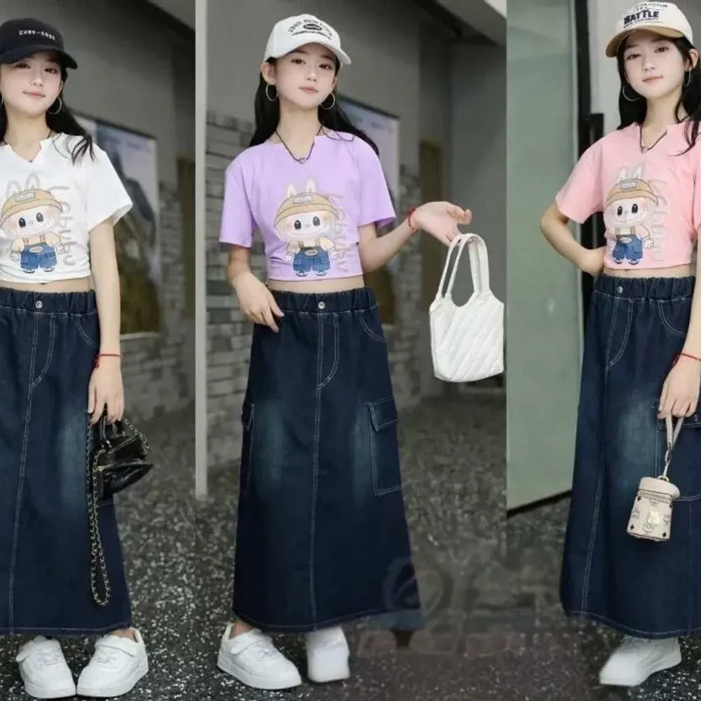 Set Girl Pretty Denim Skirt