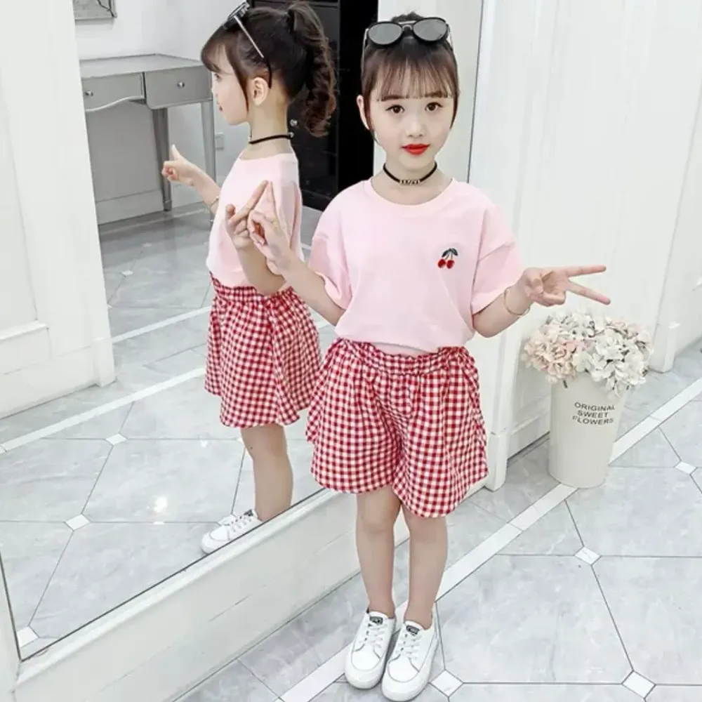 Setelan Cherry Tartan Pretty