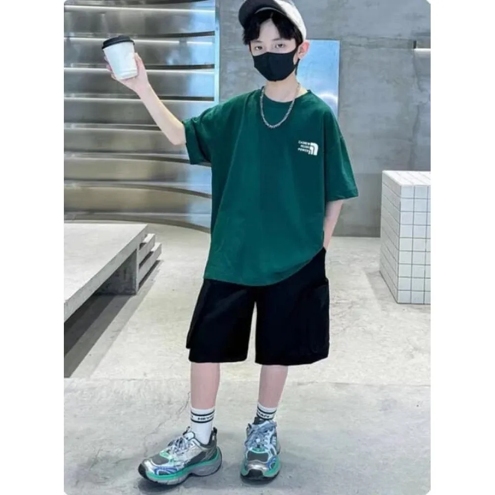 Set Boys Black Cargo Trendy