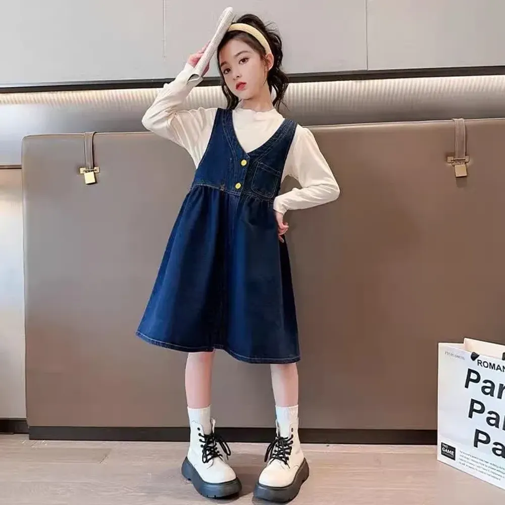 Dress Girl Waffle Pocket Flair