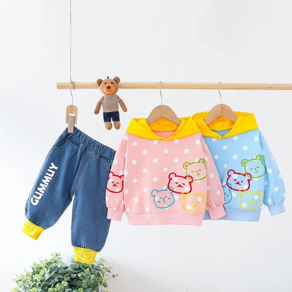 Set Boys Hoodie Cute Expression Bear