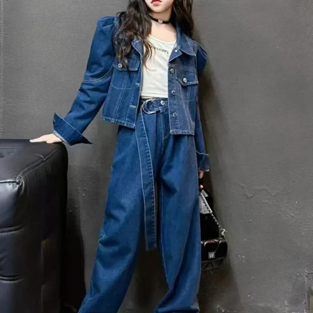 Set Girl Young Denim Fashion