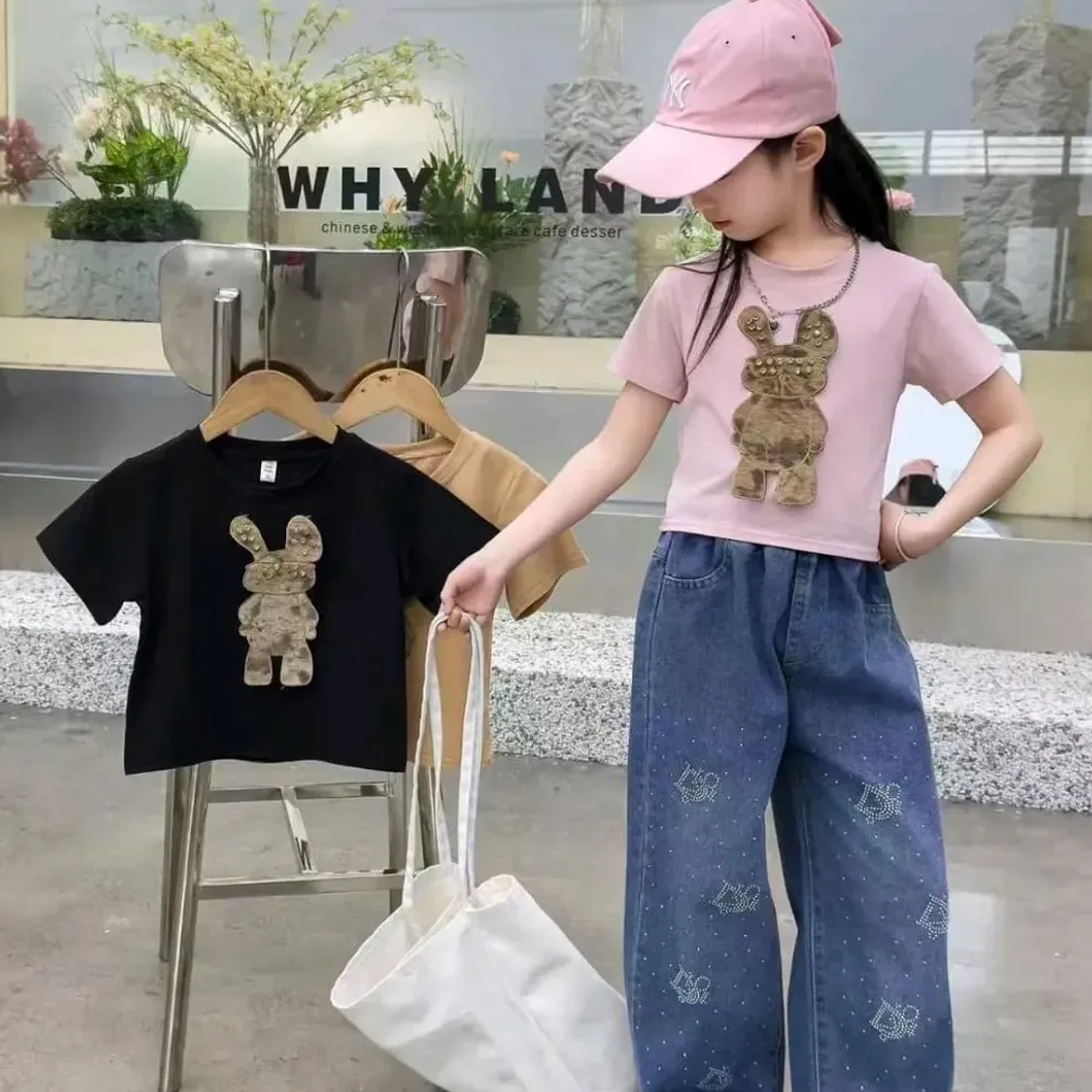 Set Girl Land Denim Bear