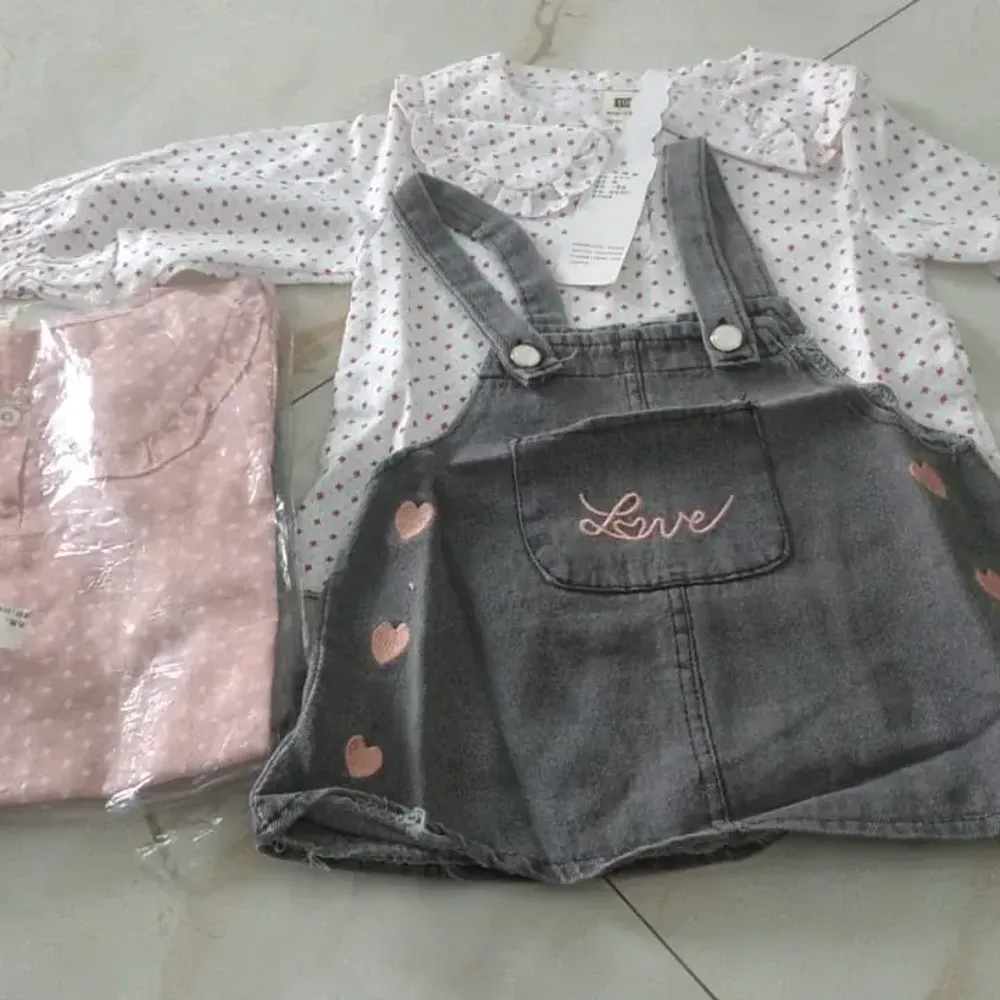 Dress Girl Tutu Polka Denim