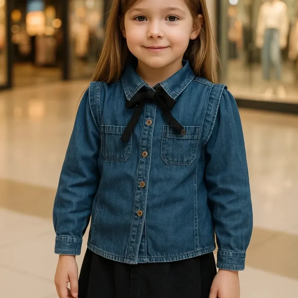 Tops Girl Denim Casual Fire