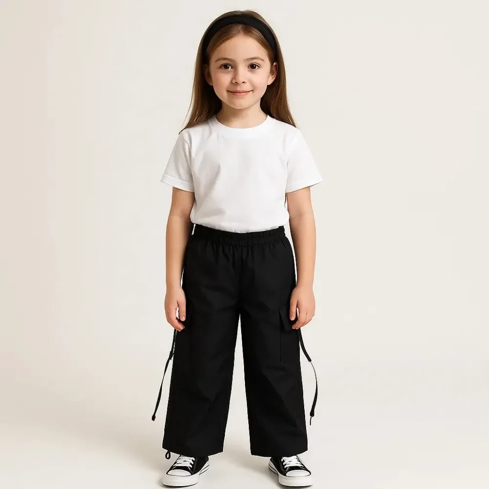Pants Girl Black Long Chic