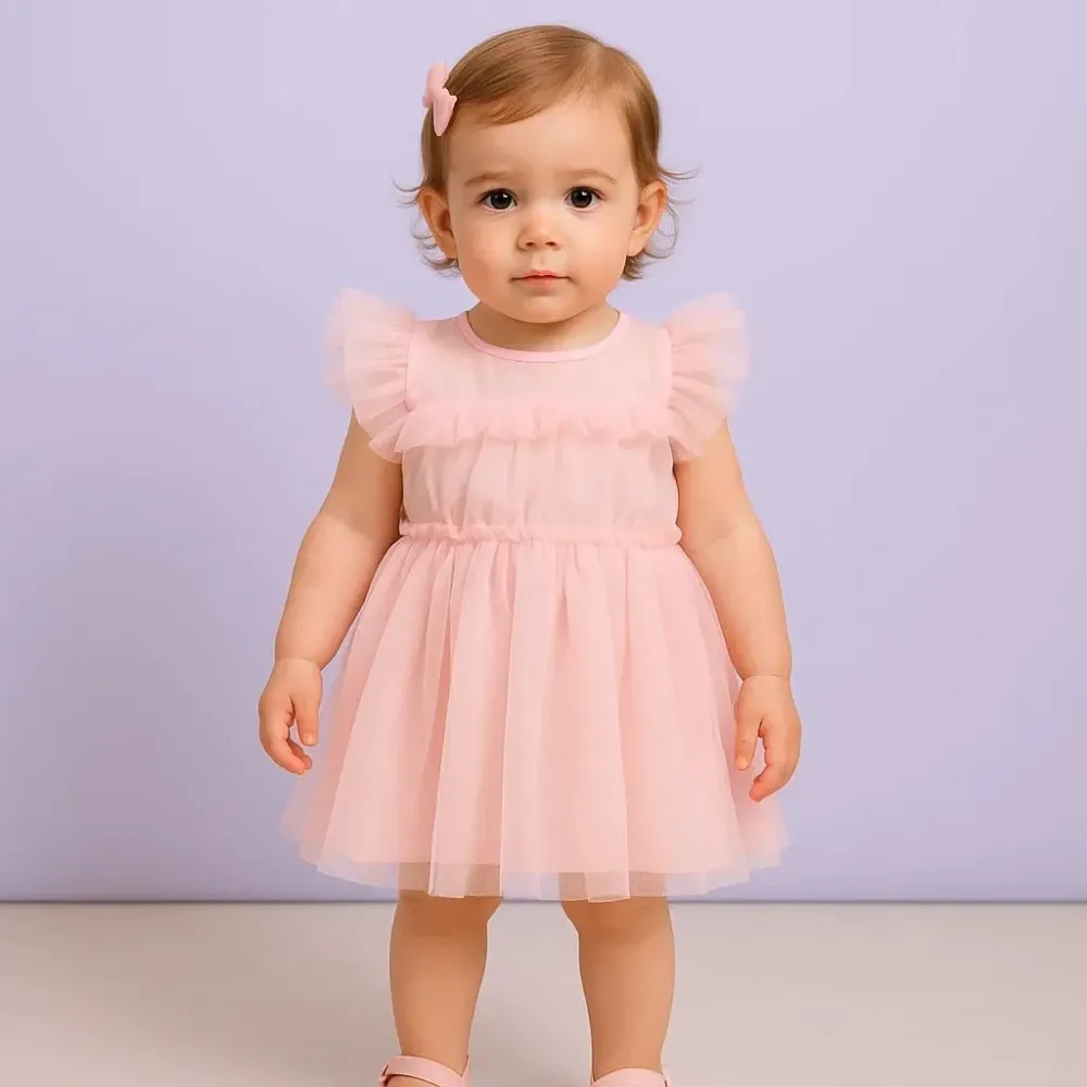 Dress Girls Pleated Curvy Tutu Cute