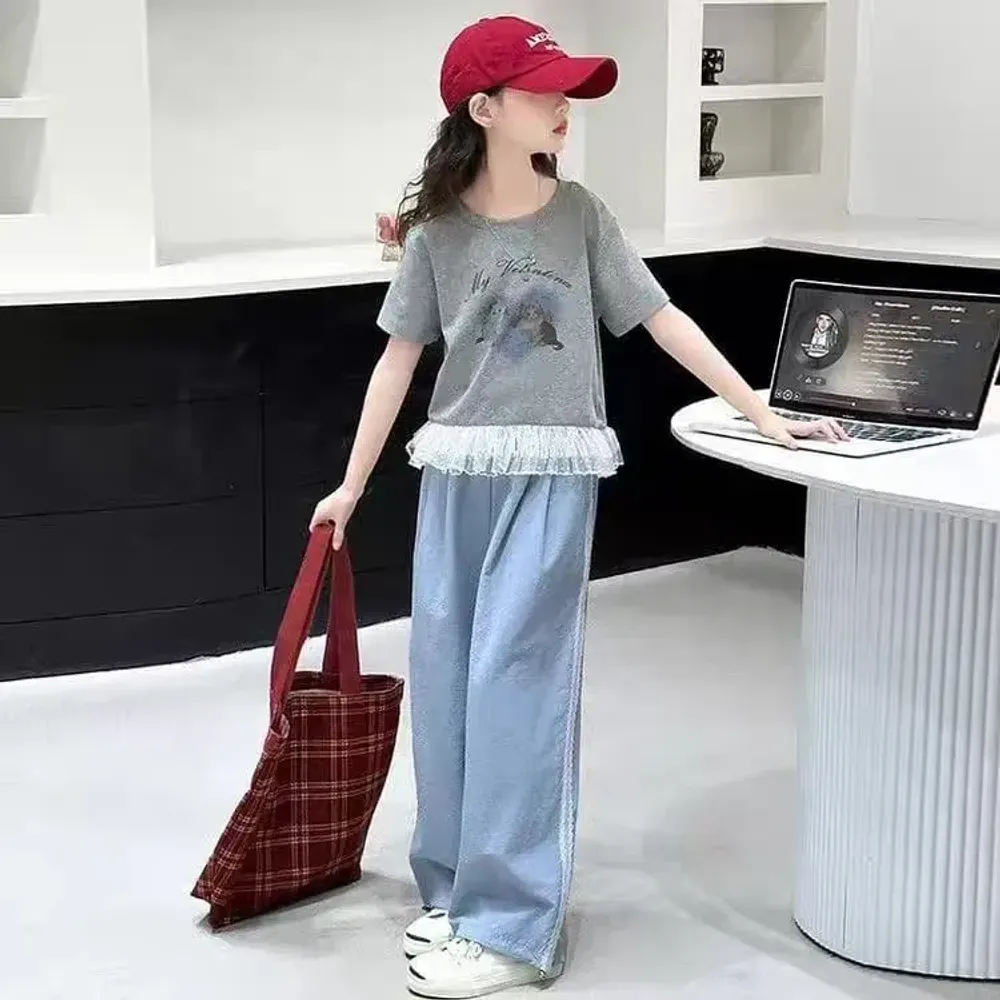 Set Girl Grey Cat Valen