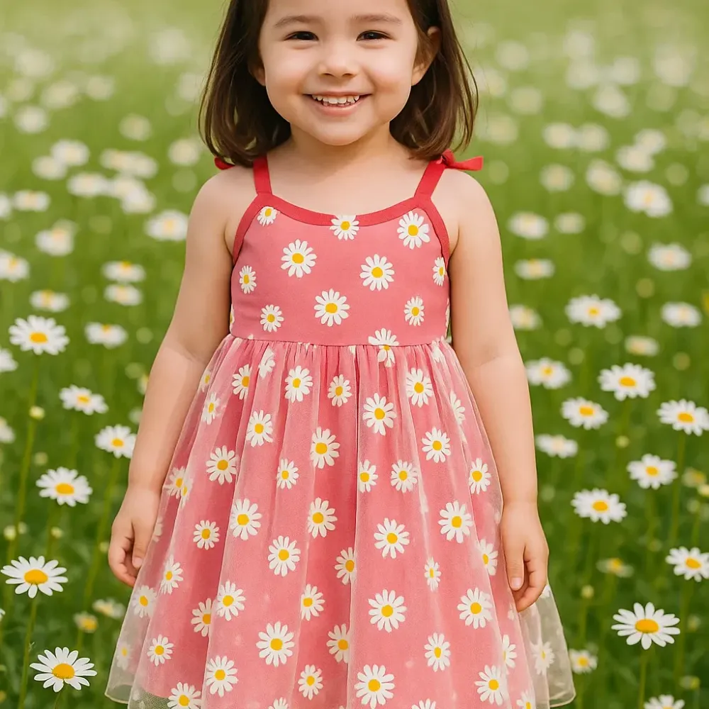 Dress Girls Poppy Red Floral Radiant