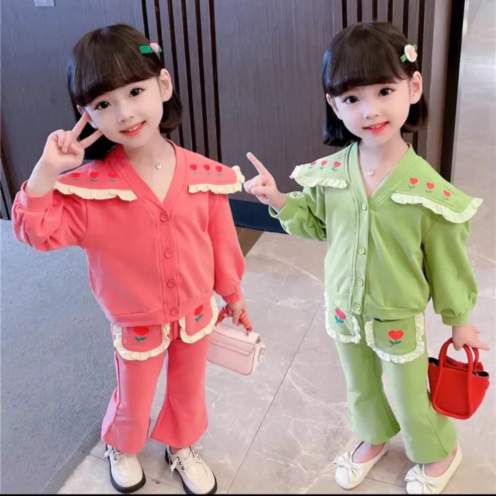 Setelan Collar Three Flower Cutie