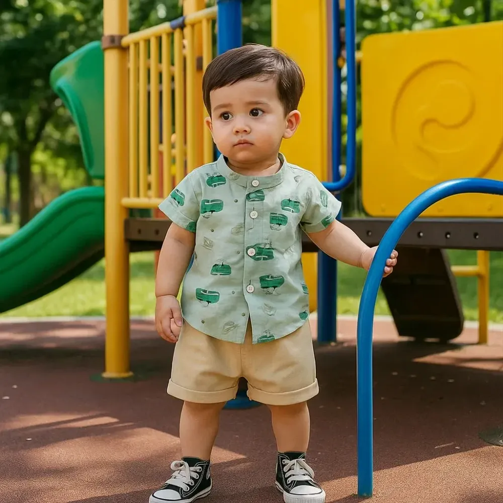 Set Boys Deinosuchus Mini Button Casual