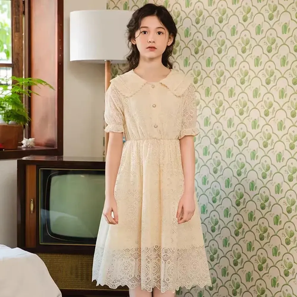 Dress Girl Butterfly Lace Dove