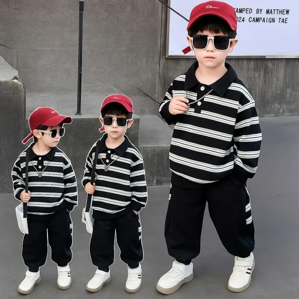 Set Boys Col Stripe Swagger