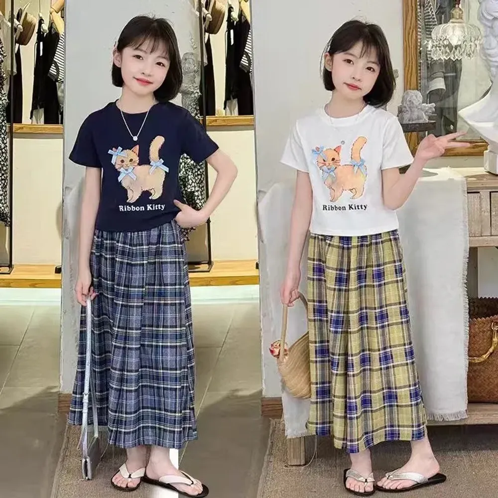 Set Girl Tartan Kitty Tales