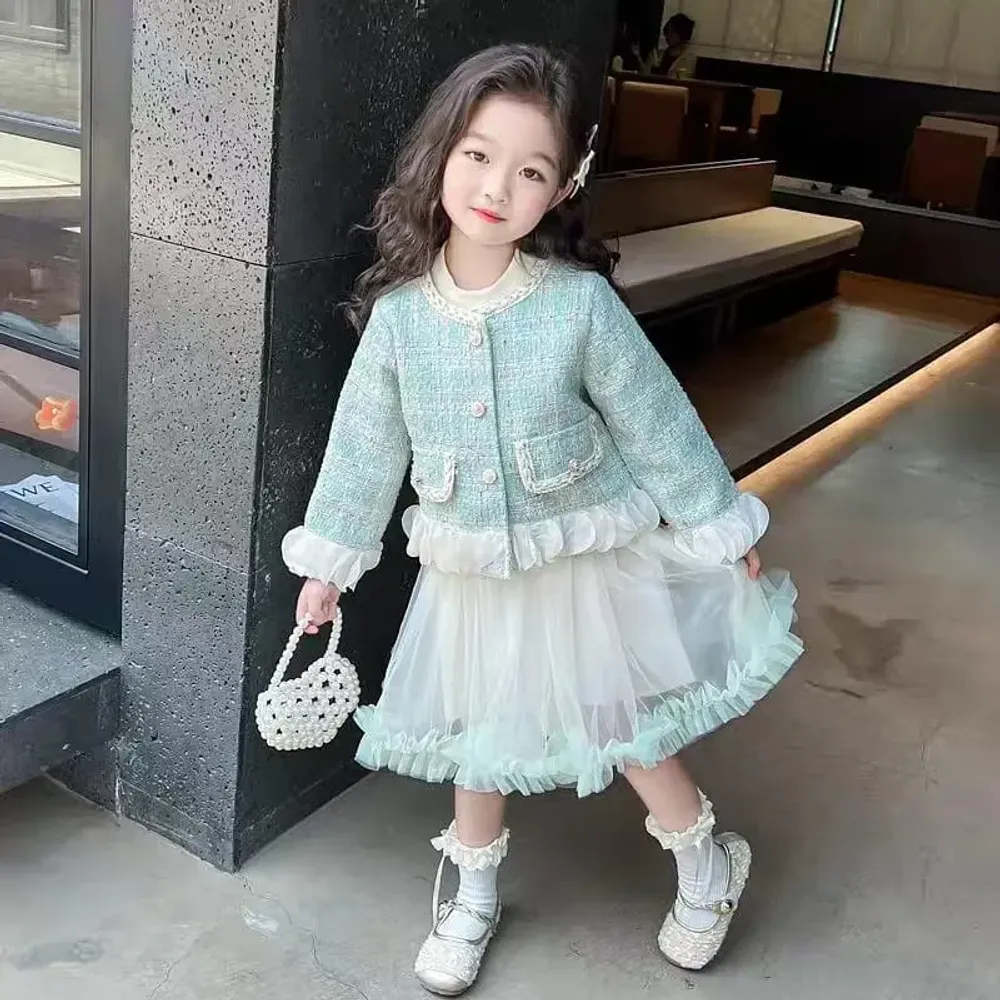 Set Girl Denim Frill Fantasy