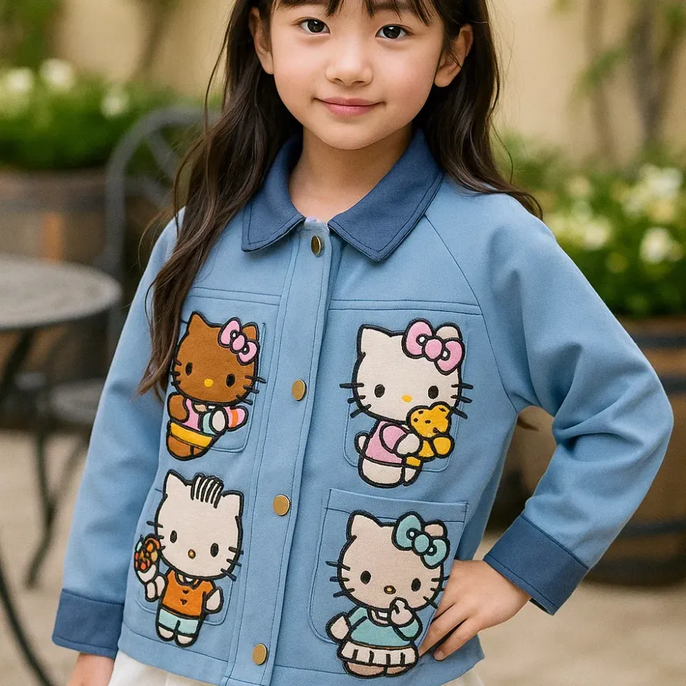 Tops Girls Kitty Watch Denim Rube