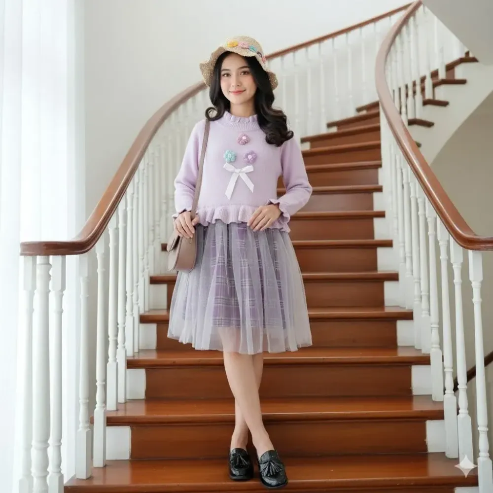 Dress Luxury Knit Tartan Furing