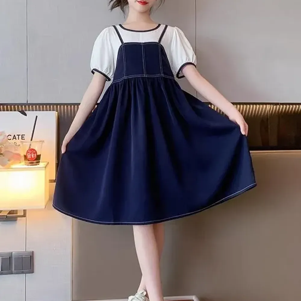Dress Girls Pasta Strap Straight Line