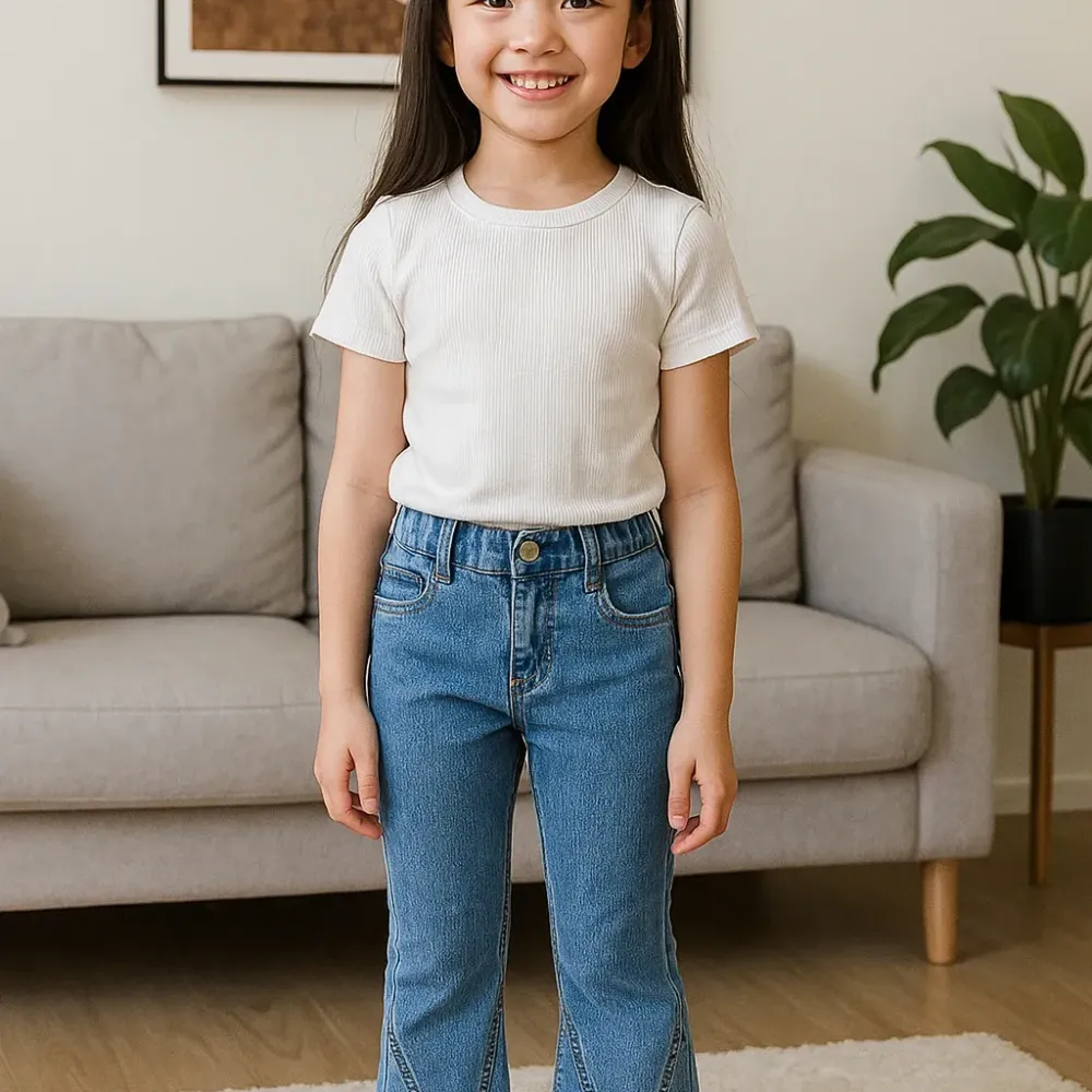 Pants Girls Stripe Two Frayed Trendy