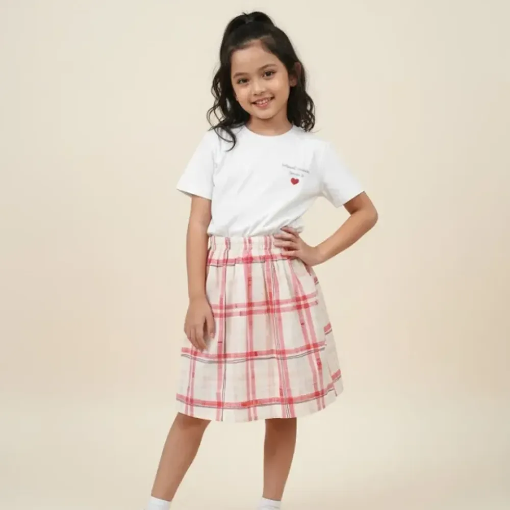 Set Girls Winky Plaid Daisy
