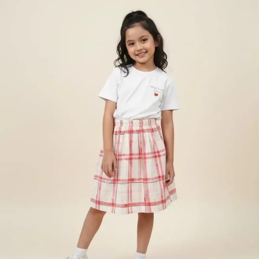 Set Girls Winky Plaid Daisy