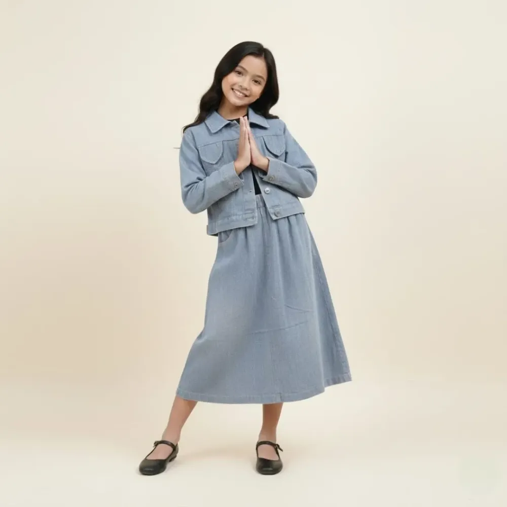 Set Girls Raw Edge Denim Daze