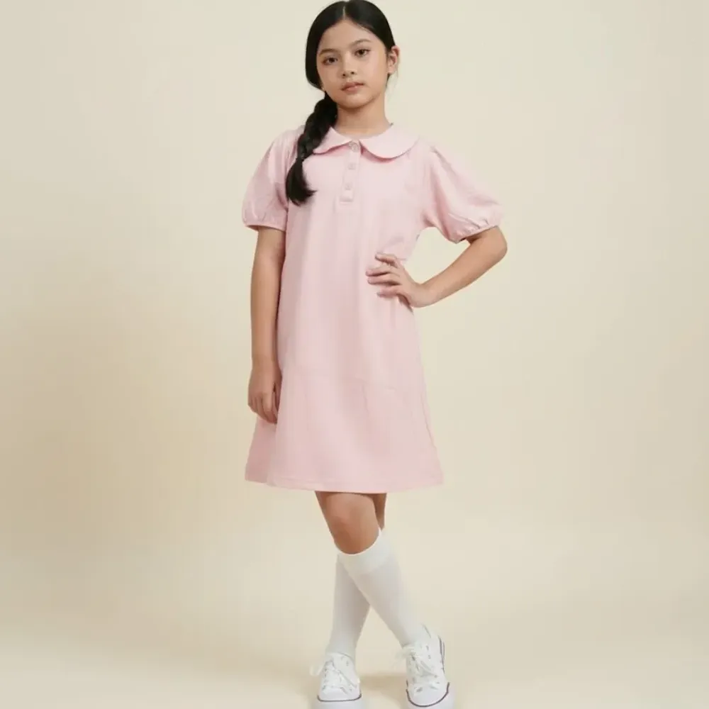 Dress Girls Simple Pink Today