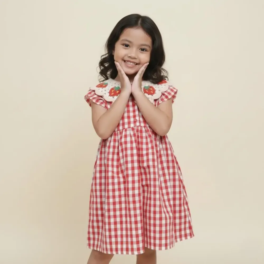 Dress Girls Berry Tartan Cutes - Foto 1