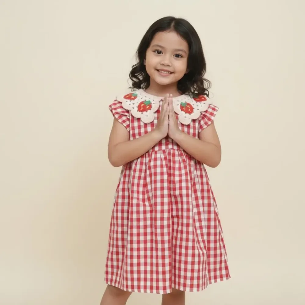 Dress Girls Berry Tartan Cutes