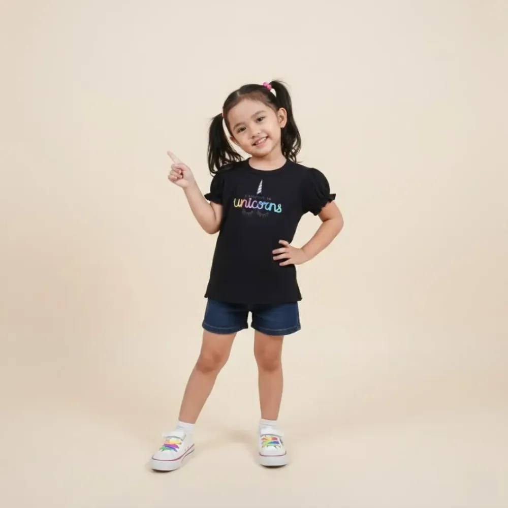 Tops Girls Unicorns Rainbow Cute