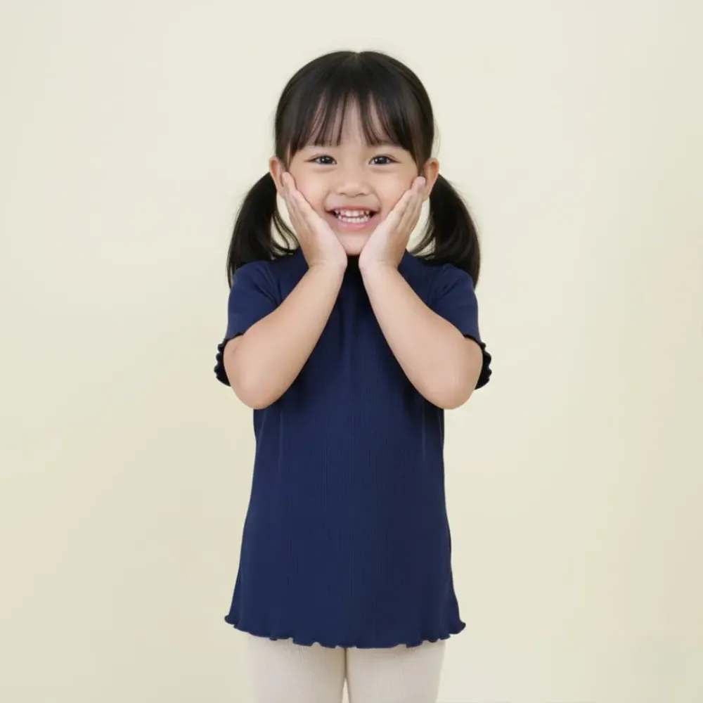 Tops Girls Knit Ruffle Colour