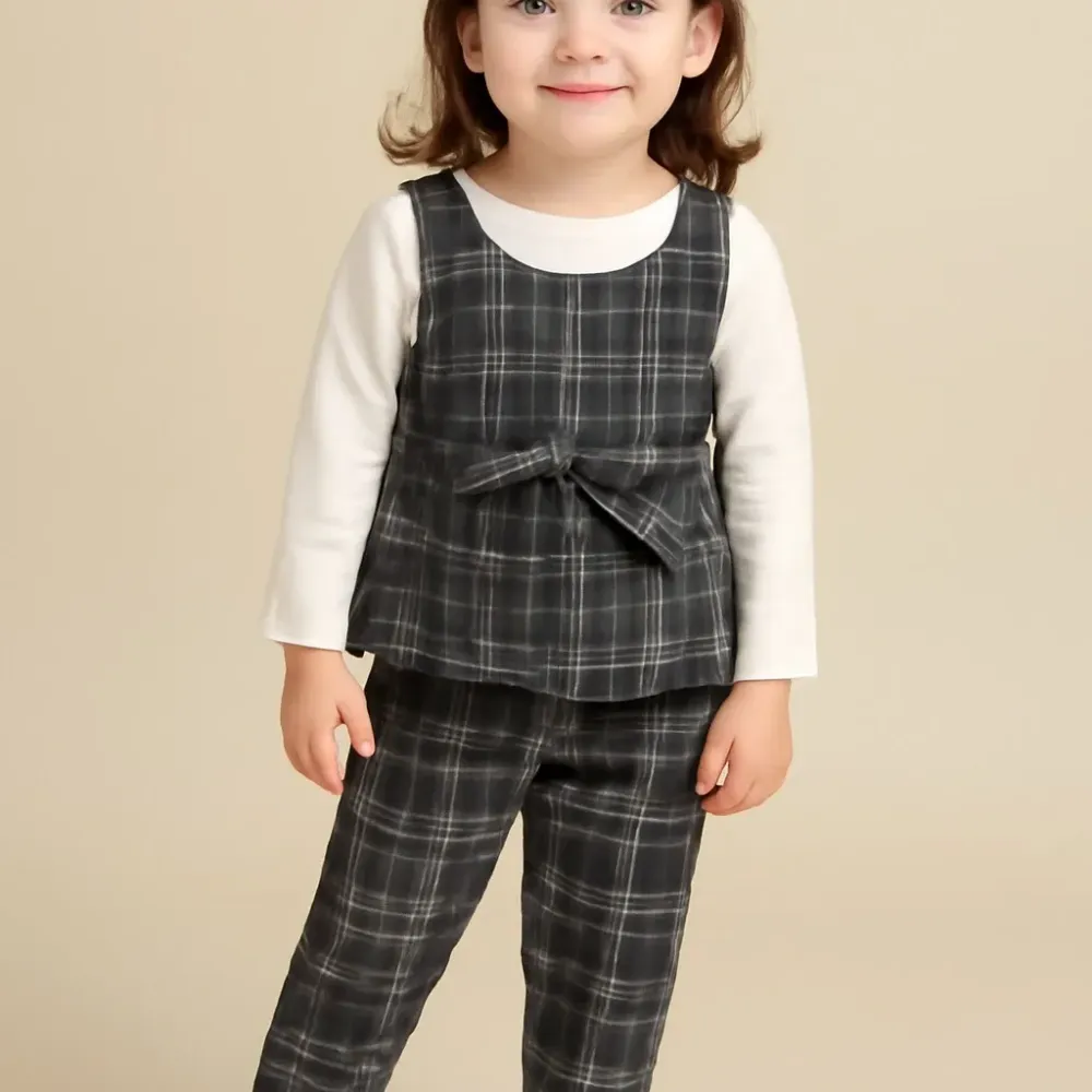 Set Girl Tartan Chip Love