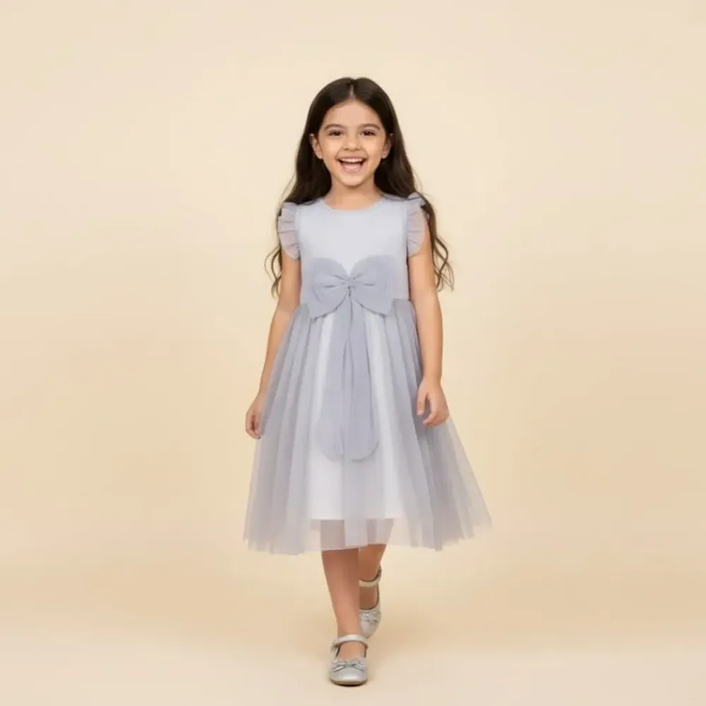Dress Girl Starlace Silver Bows - Foto 1