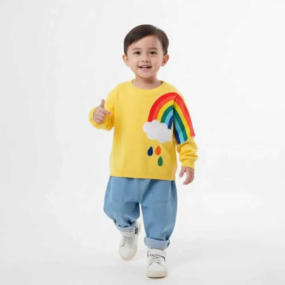 Setelan Anak Cozy Rainbow Rain
