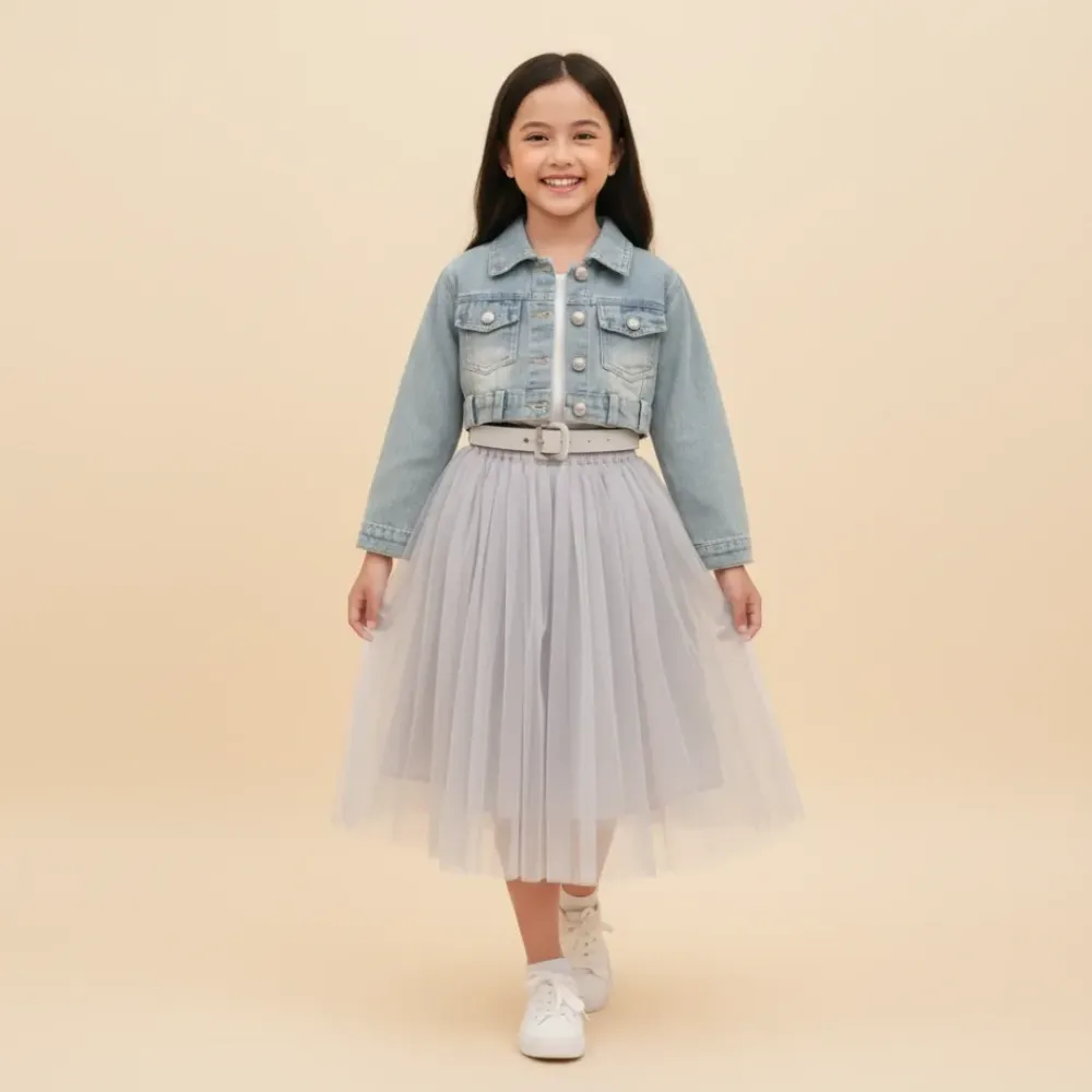 Set Girl Denim Party Swing