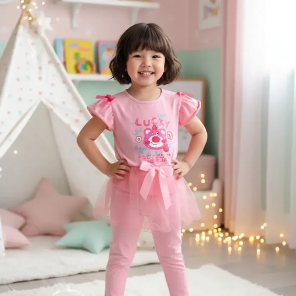 Setelan Cute Lotso Lucky Text