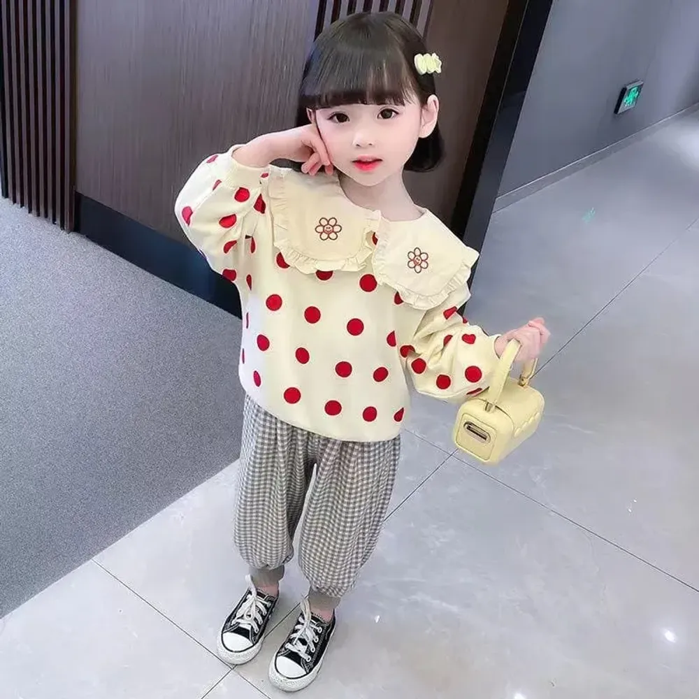 Set Girls Dots Sweet Long Sleeve