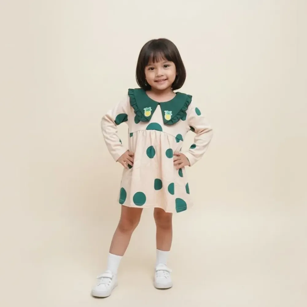 Dress Girl Pineapple Mix Polka