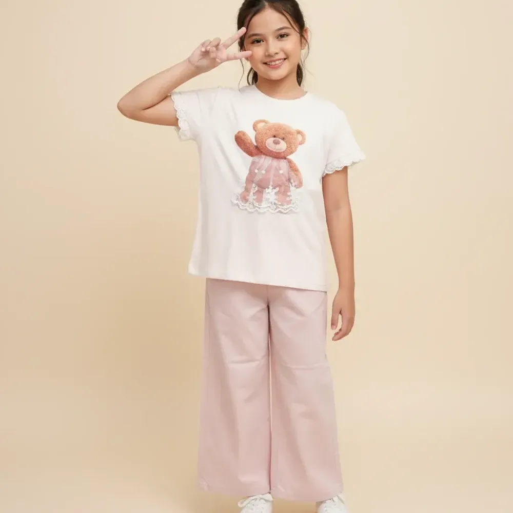 Set Girls Teddy Smile Flowy