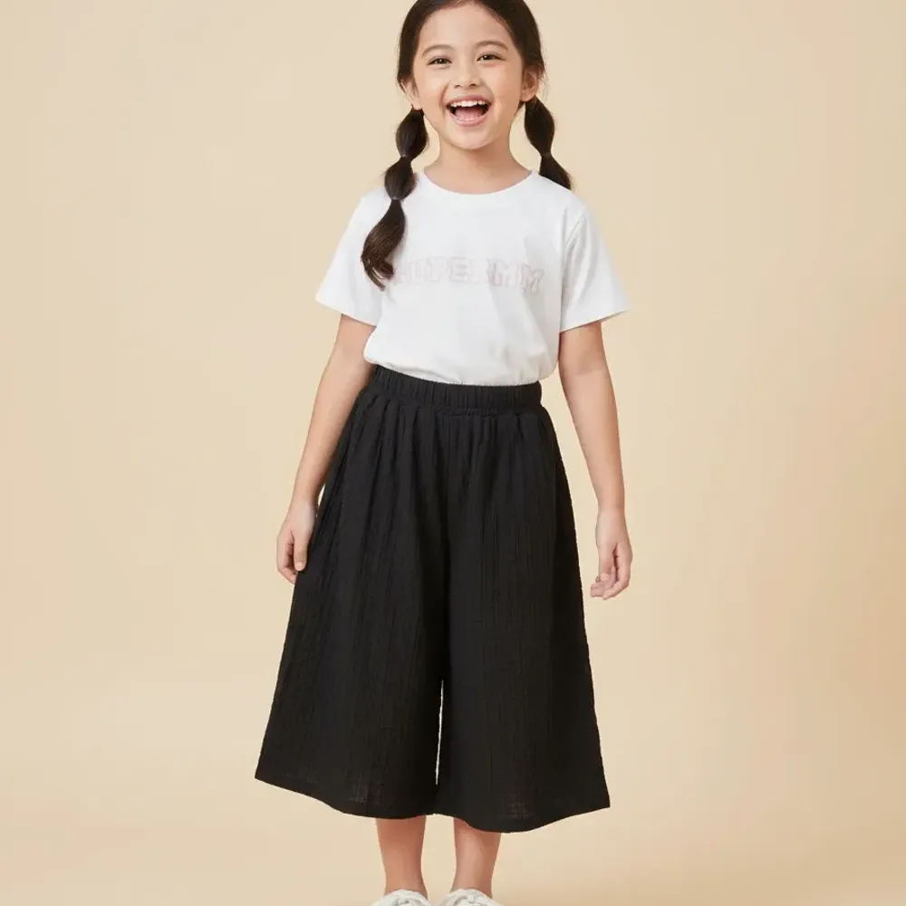 Set Girls Crinkle Basic Letter Modish