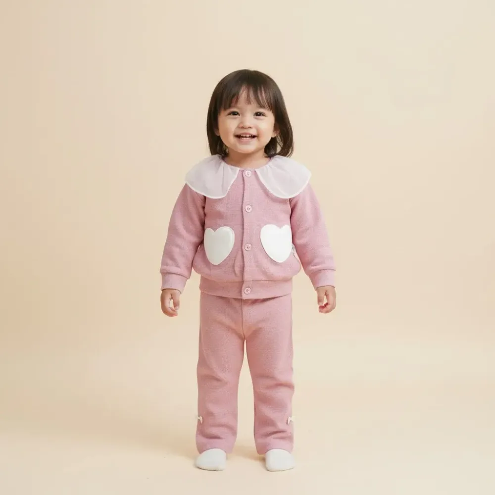 Set Girls Button Lovely Shades Suit