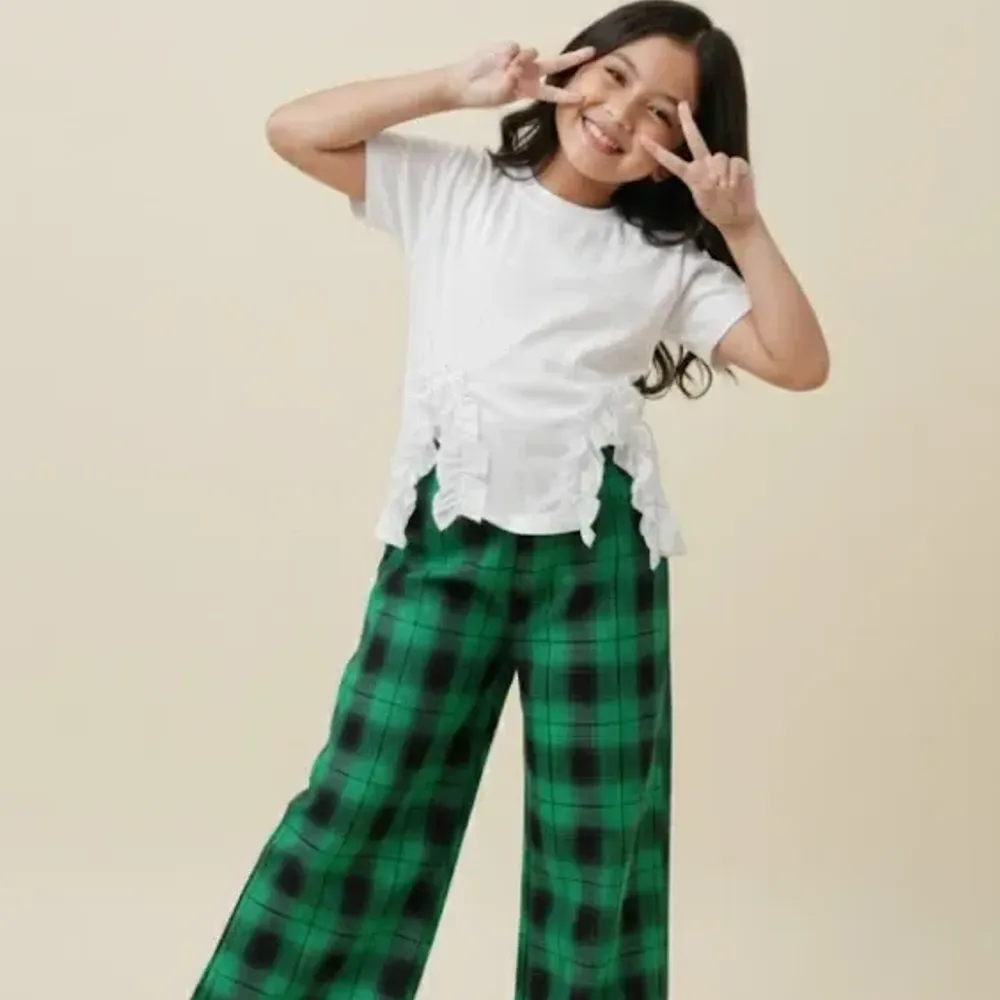 Setelan Wrinkle Side Tartan