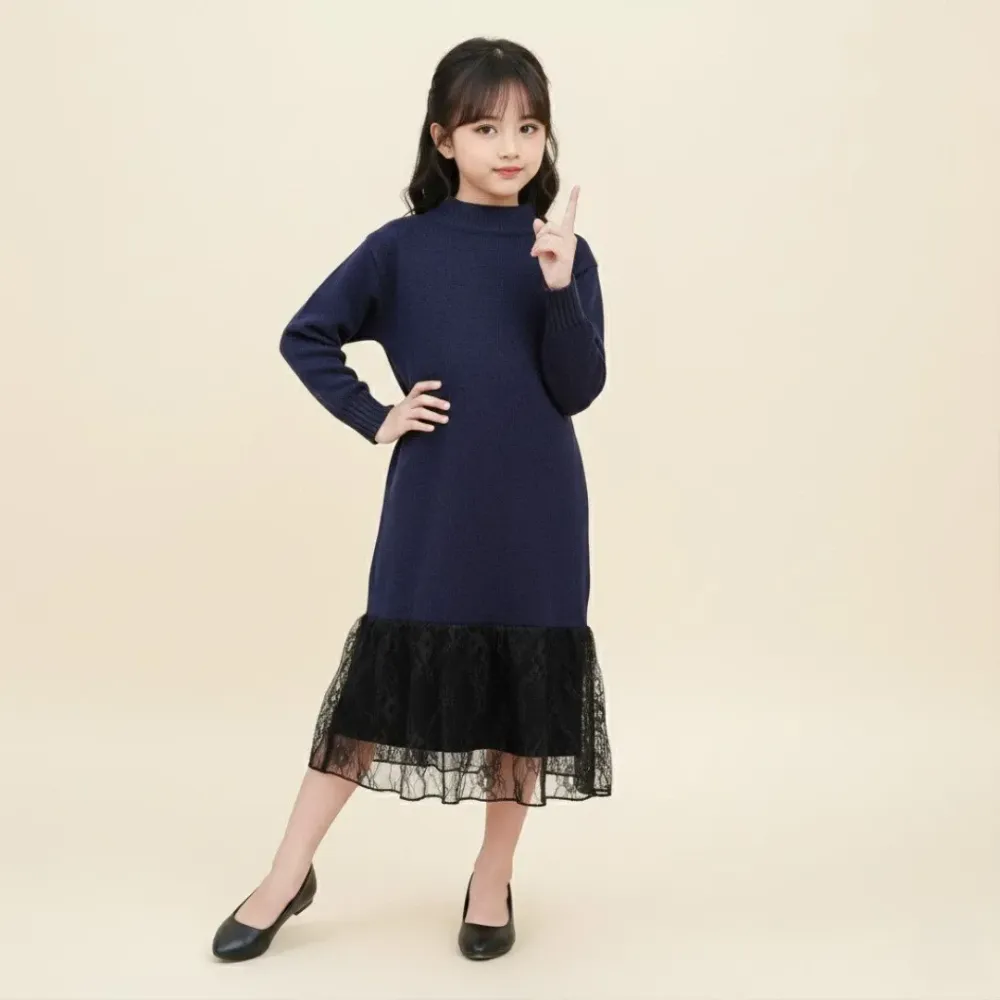 Dress Renda Split Back Ribbons