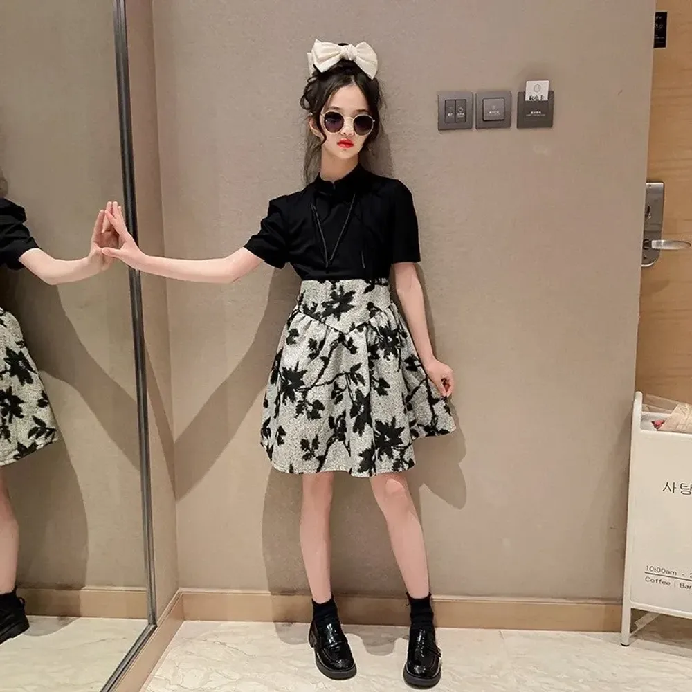 Dress Girls Flowis Black Leaf Shorts